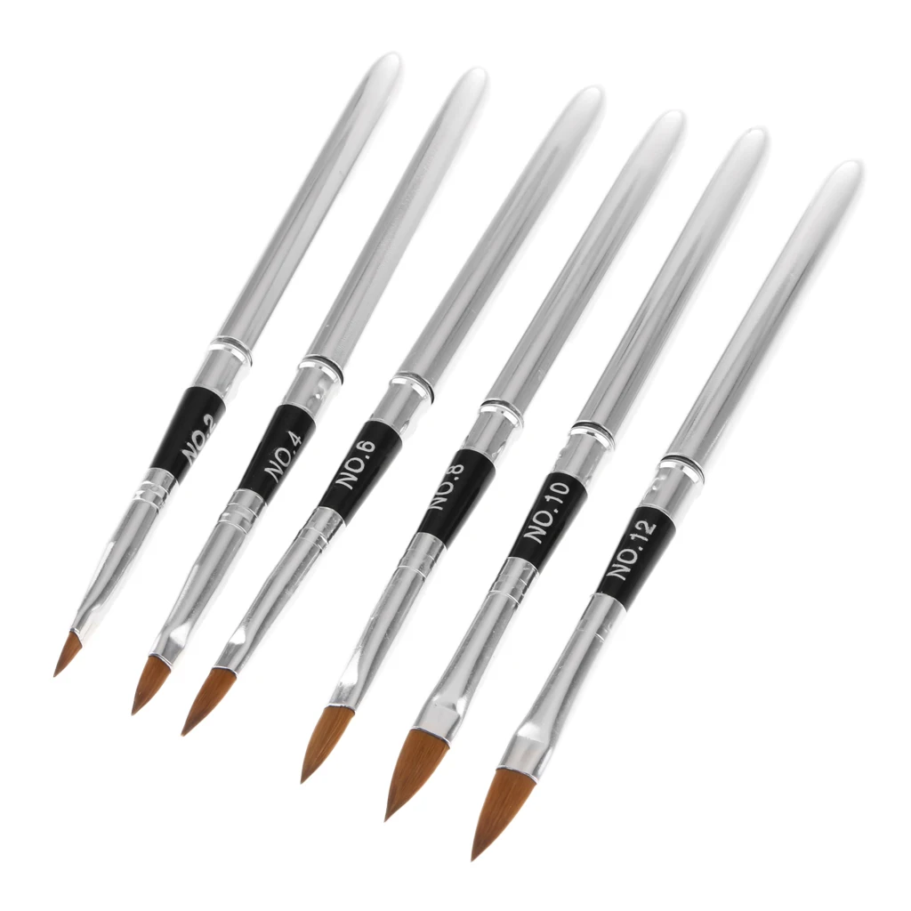 6x Nail Art Dotting Pen Nail Line Drawing Brush Beauty Nail Manicure Meatal Handle Liner Pen