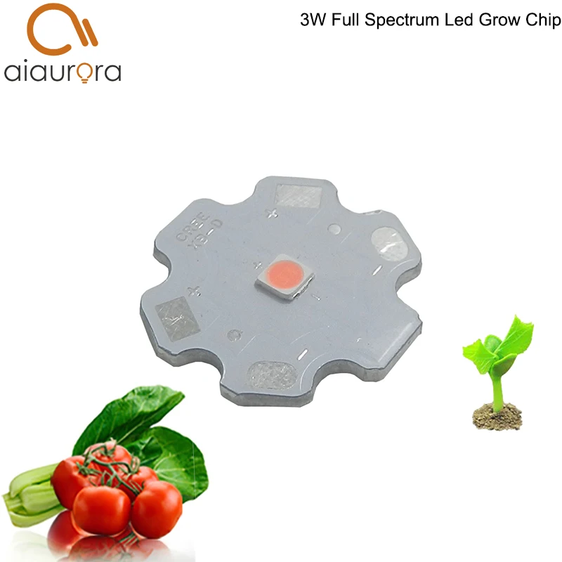 

Hydroponics 3W 400nm-840nm Full Spectrum led grow light chip led plant lights broad spectrum led diode Light Source