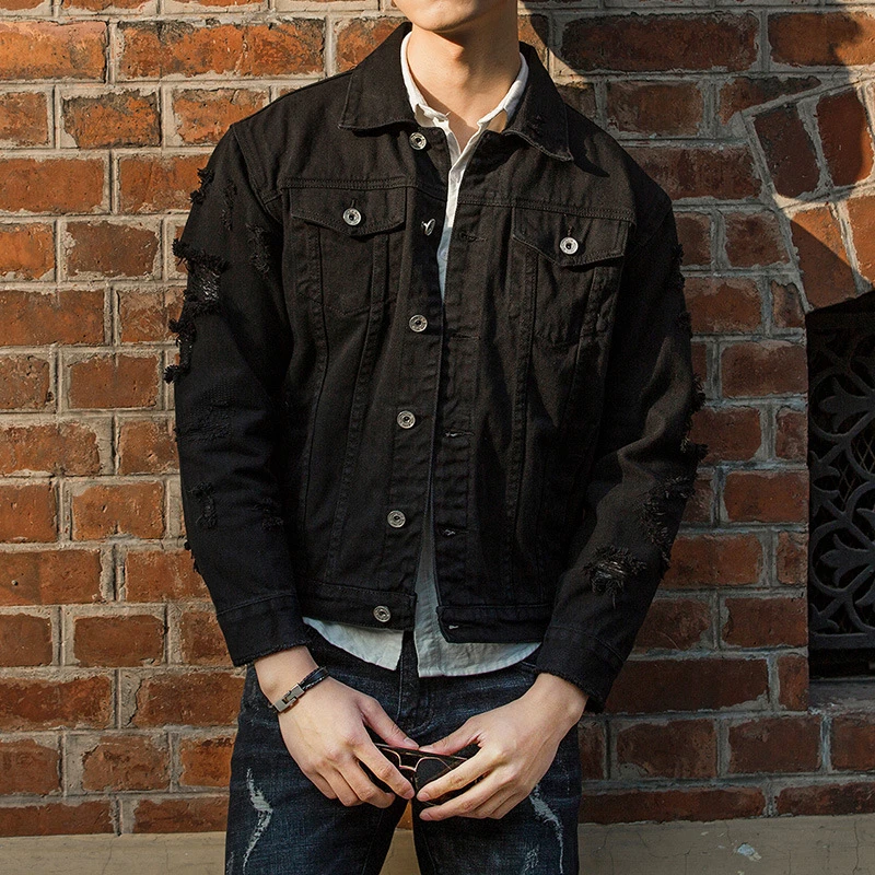 jeans jacket for men black
