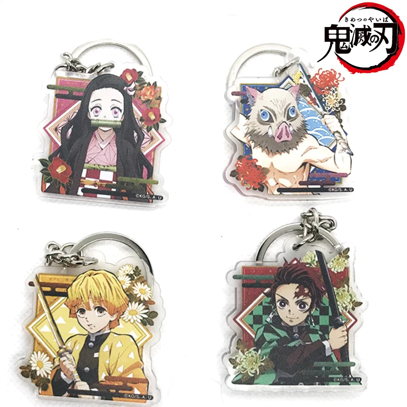 

Japan Anime Demon Slayer: Kimetsu no Yaiba Kamado Tanjirou Kamado Nezuko Cosplay Keychain Stand Figure Pendant Keyring Gift NEW
