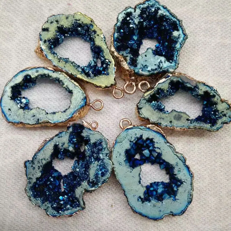 Drusy натуральный камень Нерегулярные подвески для элегантных женщин ожерелья DIY