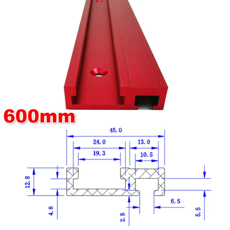 45 модель алюминиевый сплав Торцовочная дорожка стоп Т-треки и слот Торцовочная дорожка джиг приспособление Деревообработка DIY Инструменты для стола маршрутизатора - Цвет: 1Pc 600mm T tracks