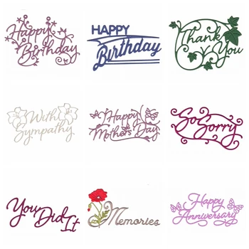 

Beautiful Flower Words Sentiments Metal Cutting Dies Stencils For DIY Scrapbooking Paper Cards Crafts Handmade 2019 New Decor