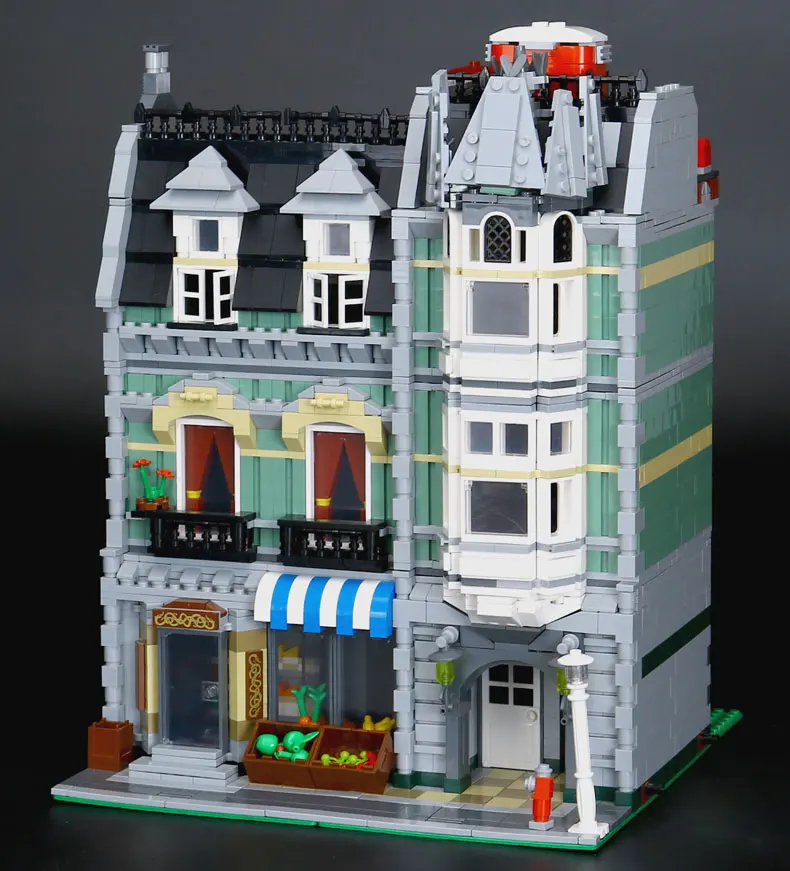 

LP DHL 15008 City Street Compatible With Legoing 10185 Green Grocer Model Building Blocks Brick Assembling Kids Toys Gift