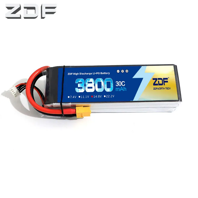 ZDF батарея Lipo 4S 14 8 V 3800mAh 30C для радиоуправляемого дрона квадрокоптера вертолета