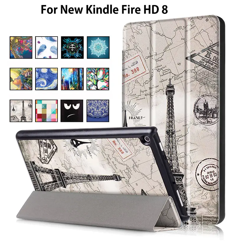 Для Amazon новинка kindle fire hd 8 чехол с принтом подставка смарт-чехол для kindle fire hd8 8th 7th 6th Gen