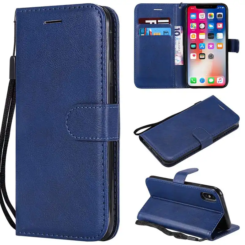 Soft Feel Flip Leather Wallet Case Card Slots Stand W/Lanyard For iPhone 5 5S SE2020 6/6S/7/ 8Plus X XS Max XR 11 12 13 Pro Max flip phone case