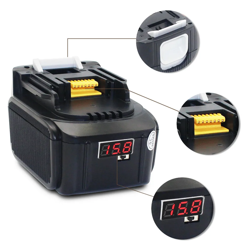 

LED 14.4V 6.0AH 6000mAh Li-ion Battery for Makita 14.4V BL1430 3.0Ah 4.0ah 5.0Ah 6.0Ah