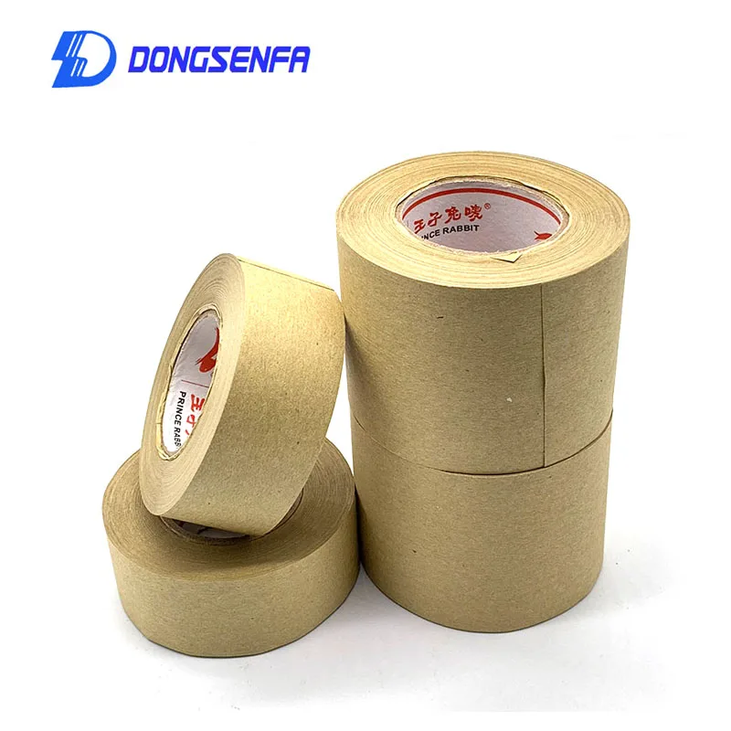 

DONGSENFA Wet Water Kraft Paper Adhesive Tape Painting -used Water-soluble Tape Sealed Water Activated Carton Painting Sticker
