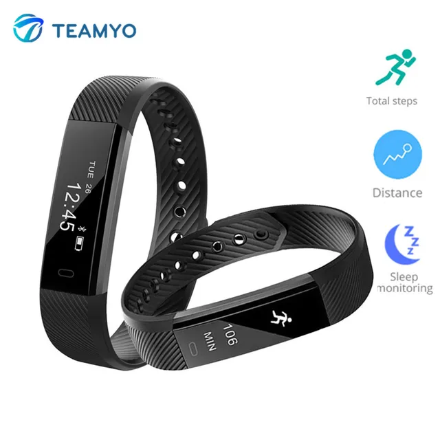 Teamyo Id115 Smart Band Fitness Tracker Health Bracelet Activity Teamyo Id115 Smart Band Fitness Tracker Health Bracelet Activity Pedometer Sports Wristband Watch For