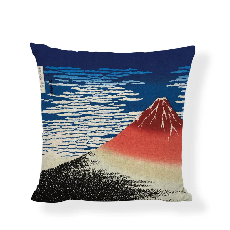 Kreative Japan Traditionellen Malerei Welle Meer Kissen Abdeckung Marke 45x45 cm Mountain Sonne Gestreiften Wohnzimmer Büro Decor möbel