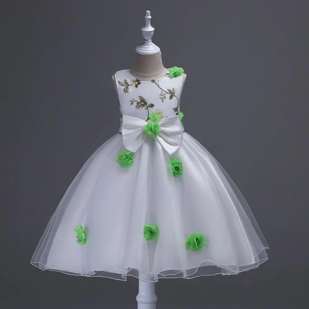 

new baby girl clothes kids dresses for girls white tunic Birthday party Birthday party Flower Bow tutu dress