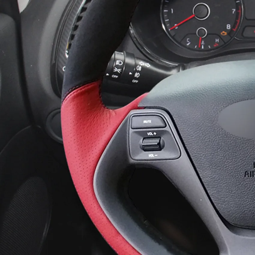 Черный чехол рулевого колеса автомобиля MEWANT из натуральной кожи для Kia K3 2013 2018 Ceed