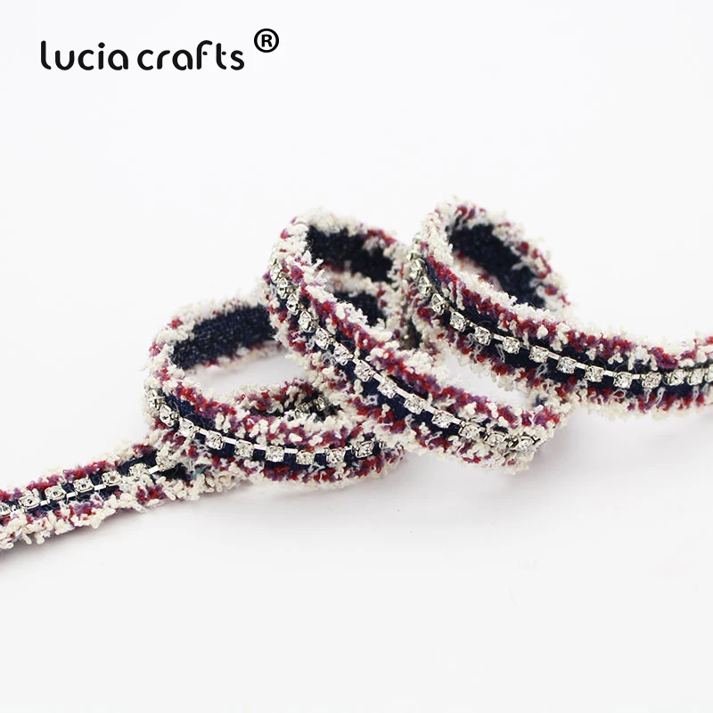 Lucia crafts 1 ярд 13/15/18 мм Фрезер для ногтей, сверлильный кисточкой лентой отделка тканевая лента для рукоделия костюм платье швейные материалы P0814 - Цвет: Color 2  Approx 18mm