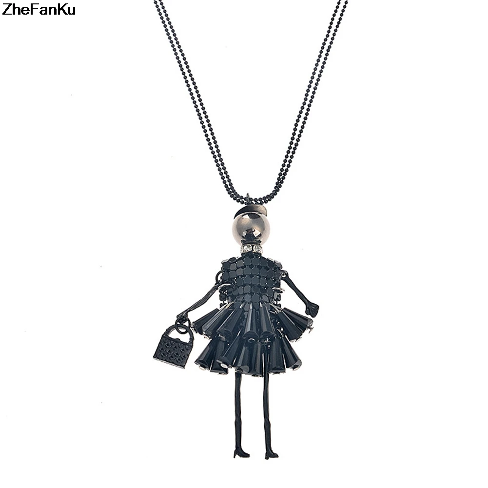 Fashion Doll Pendant Necklace Jewelry Lovely Dress Jewelry Women Doll
