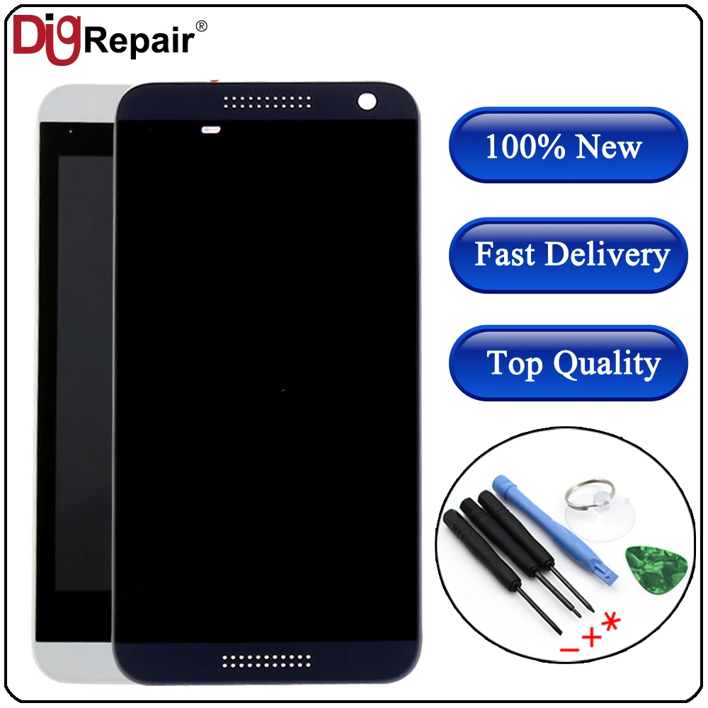 

For HTC Desire 610 D610 Smartphone LCD Display Touch Screen Digitizer Assembly Replacement Parts with Frame 610 lcd White Blue