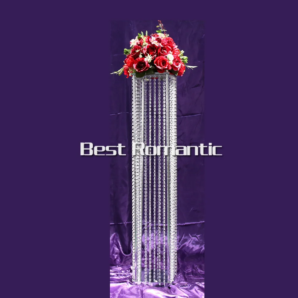 

Tall80m/10pcs Lot/K9 Square Crystal Wedding Centerpiece Stand/Wedding Candelabra/Dia.22cm Tall Acrylic Crystal Centerpiece