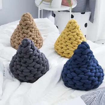 

New arrival Coarse Yarn Hand-woven Water Drop Shape Throw Pillow Pillow For Sofa Bedroom Car Decoration
