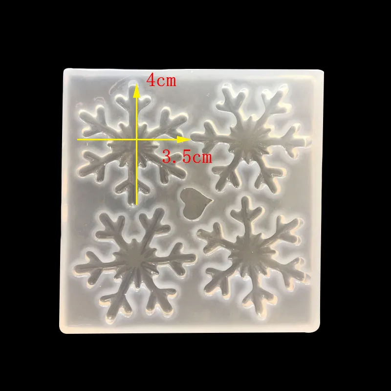 1 шт. УФ Смола ювелирные изделия жидкие силиконовые очаровательные снежинки на Рождество смолы формы для DIY украшения волос аксессуары эпоксидная форма