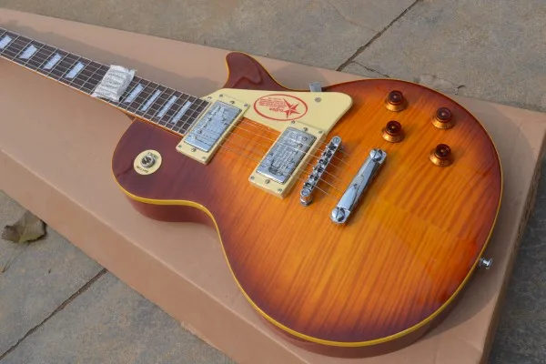 

Free shipping new arrival High Quality Custom Shop Standard Tiger stripe Flame brown Electric Guitar hai3