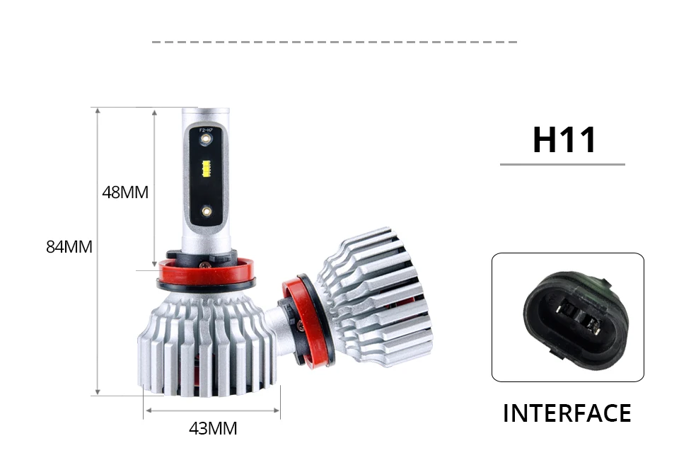 Foxcnsun Auto ampoule H7 LED H4 Car Headlight Lamp ZES 8000LM H11 H8 H9 9006 HB4 9012 Hir 9005 HB3 12V 24V 60W 6500K Hi Lo beam (15)