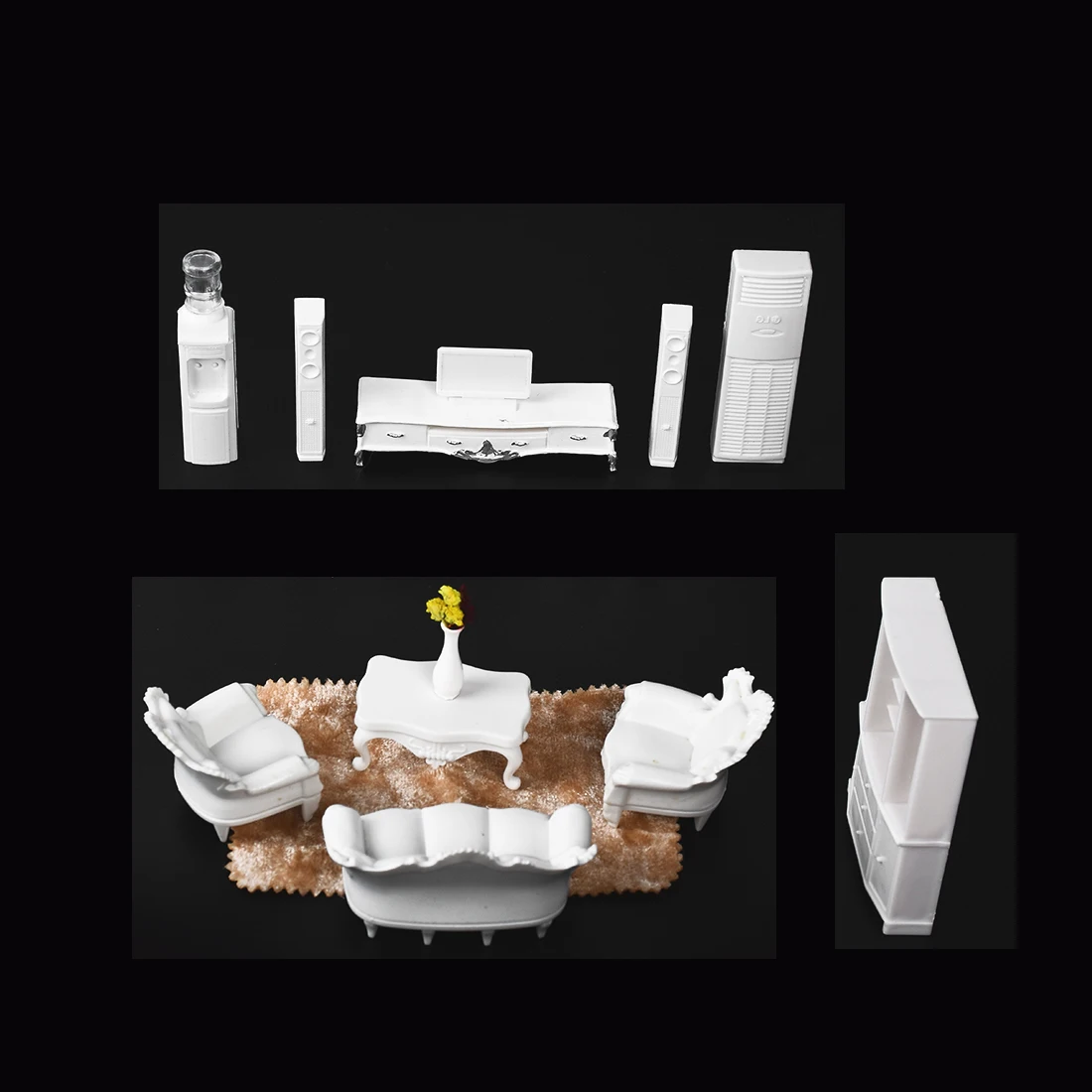 

TV Model Furniture Audio Water dispenser Vase Home Cabinet Bookcase Carpet Sofa Set Toys Kids Indoor