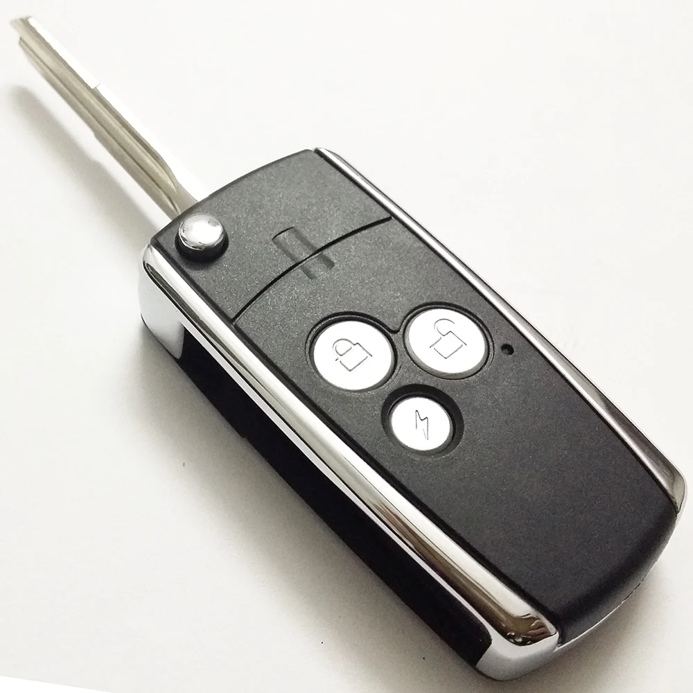 Three 3 button modified folding flip key blank car key fob case for