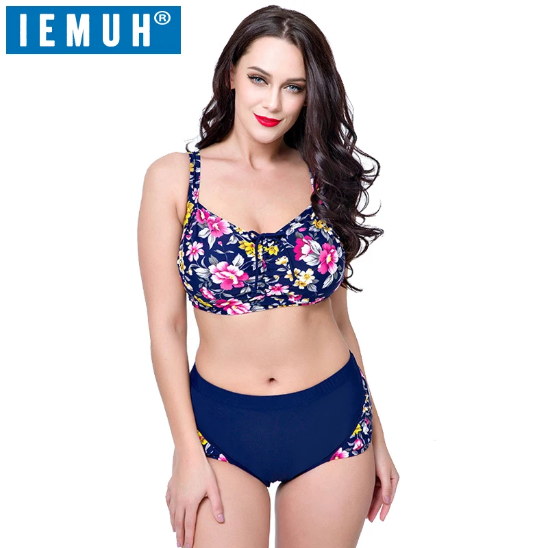 

IEMUH Brand Plus Size Swimsuit Sexy Floral Print High Waist Swimsuit Bikini Push Up Swimwear Women Vintage Biquini Bathing Suit