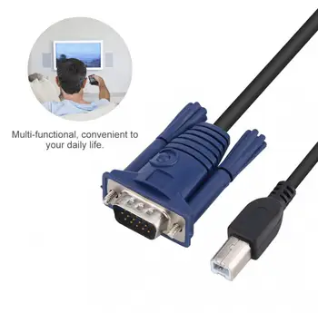 

1.4M USB 2.0 KVM Switch Cable Multi-functional Cable Convenient for PC Computer