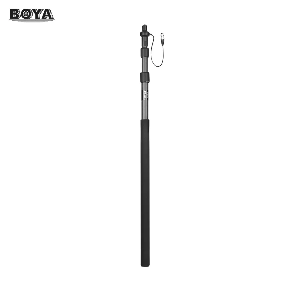 

BOYA BY-BP25 Carbon Fiber Boom Pole with Internal XLR Cable for Shotgun Microphone Interview Mic Holder Boom Arm Extend 8.2ft