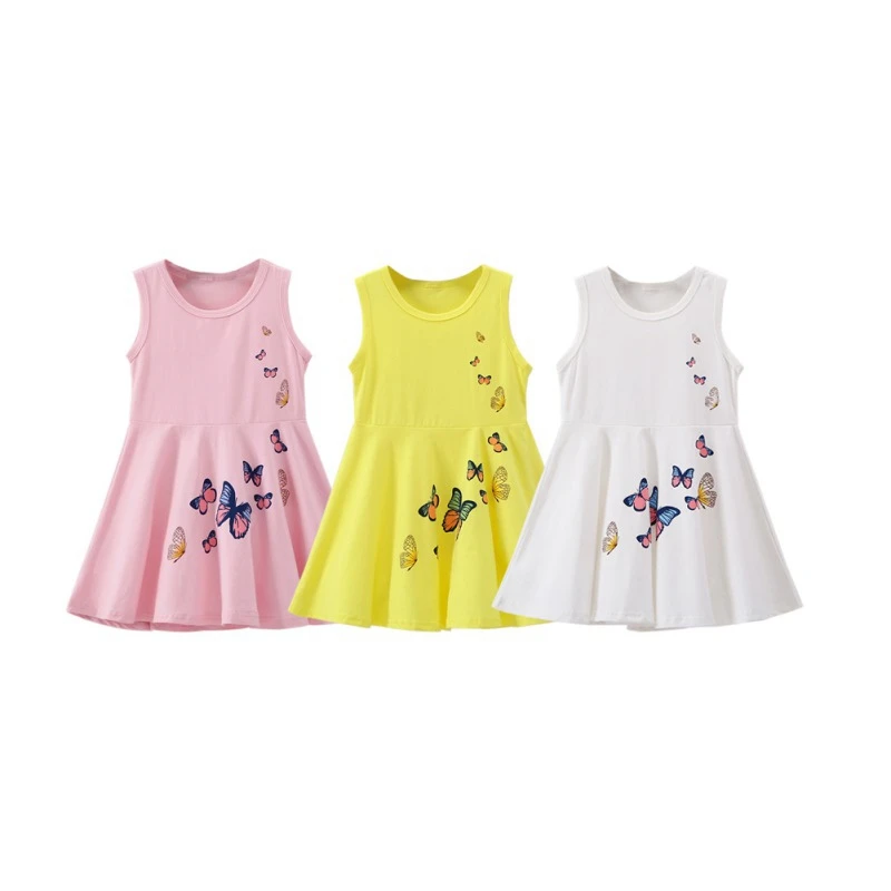 

Fashion Baby Girls Dresses Cute Butterfly Sleeveless Children Kids Girls Princess Dresses 2019 New Summer Baby Girls Clothes