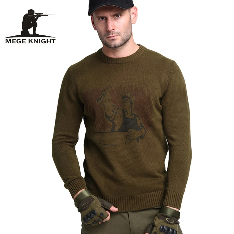 Buy Mege Brand Clothing Autumn Men's Sweaters Military