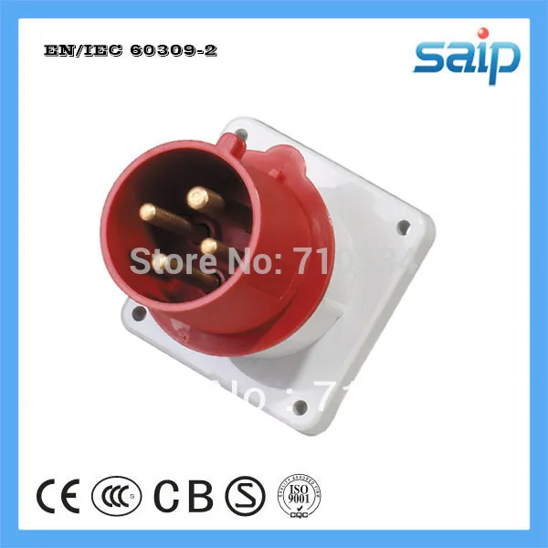 

CEE/ IEC International Standard IP44 Waterproof Panel Mounted Industrial Plug 400V, 32A with 4 Poles