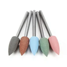 2,35 мм хвостовик резиновая силиконовая насадка для полировки шлифования острые головки для отбеливания зубов для полировки и удаления пятен 5 цветов