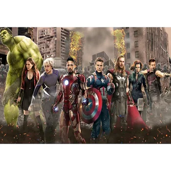 

Vinyl Photography Backdrops Superhero the World Photo Shoot Backgrounds Avengers Iron Props lv-387