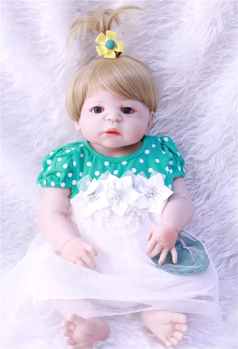 23 'ཱུ см полная силиконовая кукла Reborn Girl детские игрушки реалистичные куклы на