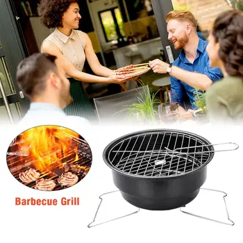 

Outdoor Barbecue Grill Mini High Temperature Round Grill Charcoal Grill For Garden Patio Camping Festival Picnic Party BBQ Tool