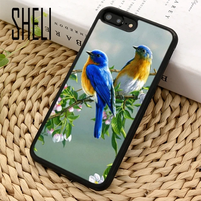 Шели Пара птиц на ветке вишни чехол для телефона iPhone 5 6 7 8 plus 11 pro X XR XS max Samsung S7 S8 S9 S10