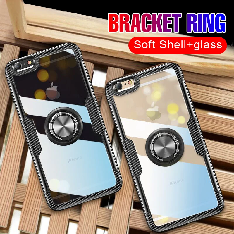 

Luxury Soft Silicone Bumper Ring Case On The For IPhone 7 6 6s 8 Plus Phone Case Cover For IPhone 6 6s 8 7 Plus Shockproof Case