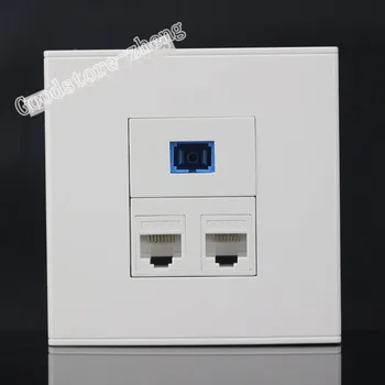

Wall Socket Plate 3 Ports One SC Opitcal Fiber + Dual RJ45 Cat5 Lan Network Panel Faceplate Outlet Wholesale Lots