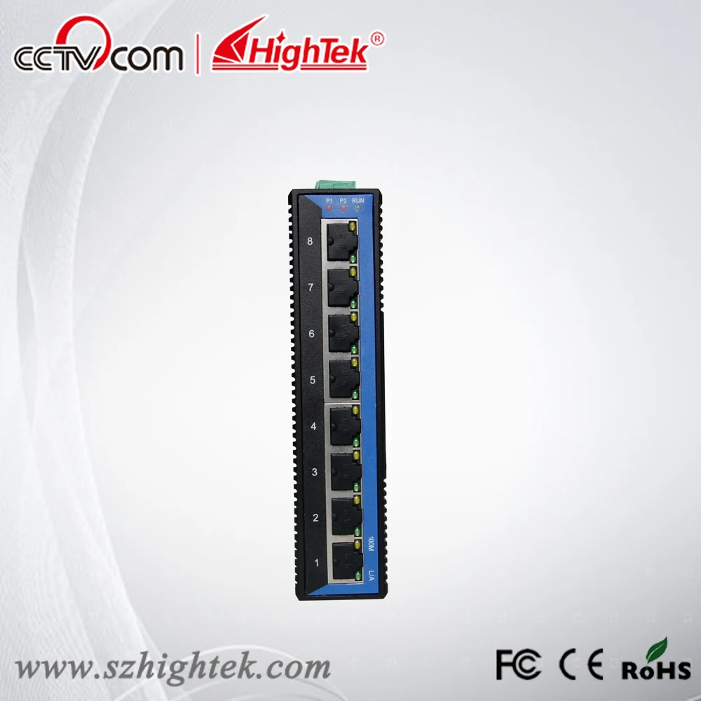 HighTek HK 8608 din rail 10 100 Base industrial ethernet switch pcb board with 8 ports