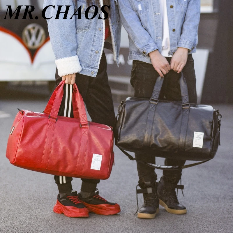 

New Quality Travel Bag PU Leather Couple Travel Bags Hand Luggage For Men And Women Fashion Duffle Bag Travel 2019