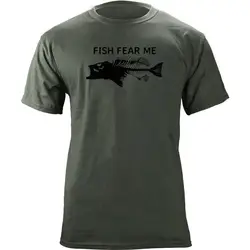 Cool Fashion Design High Quality Fish Fear Me Bass Skeleton Fishings T-Shirt Men's 100% Cotton O-Neck Tees size S-3XL Cool Fashion Design High Quality Fish Fear Me Bass Skeleton Fishings T-Shirt Men's 100% Cotton O-Neck Tees size S-3XL