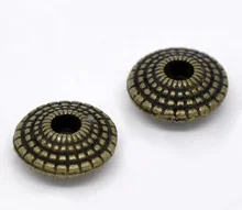 Doreenbeads zinco liga base espaçador contas redondo antigo bronze ponto esculpido diy fazendo pulseira jóias presentes sobre 8mm diâmetro, 15 pçs
