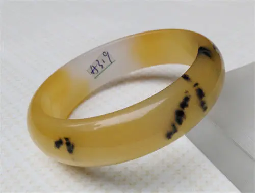 

FREE SHIPPING>>>@@ New 100% Natural Beautiful Yellow Nephrite Bangle Quartzite jade Bracelet 56 MM NEW