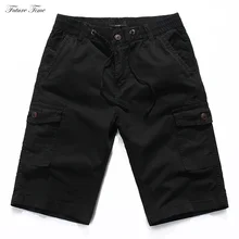 Мужские шорты модные повседневные короткие брюки военные армейские зеленые однотонные брюки карго больших размеров летняя брендовая одежда C1831