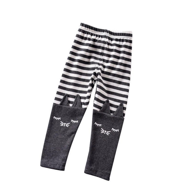 

Leggings for Girls Cat print three-dimensional ear stripe leggings Elastic Long Trousers Baby Leggings Pants