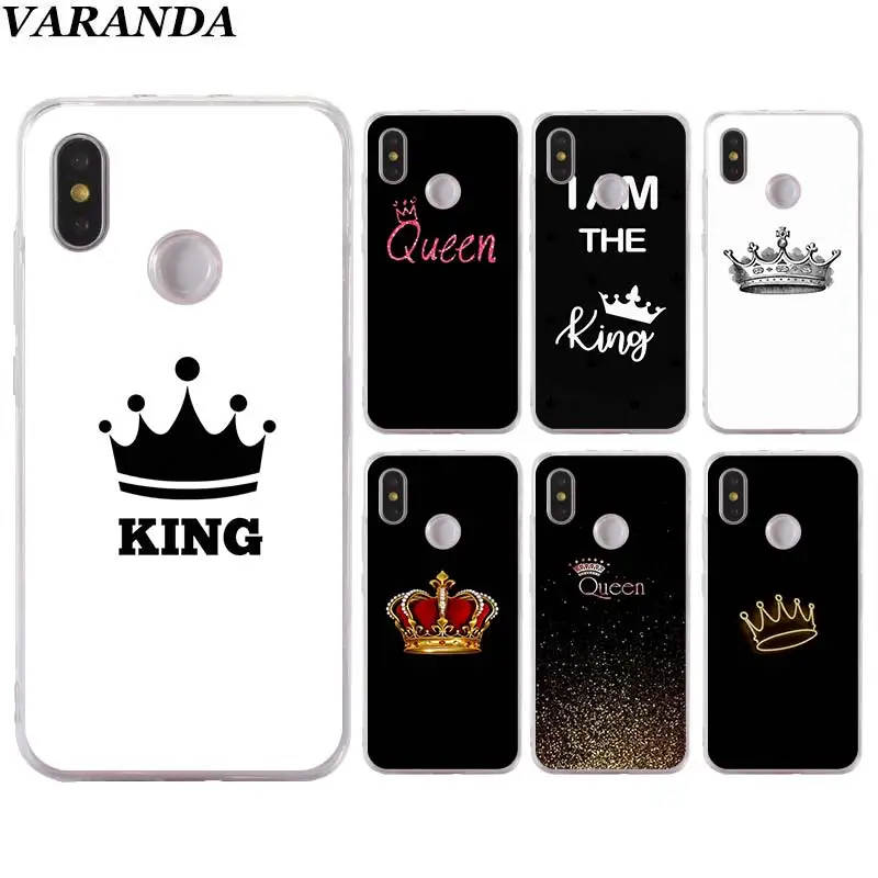 Best Queen amp; King couple princess Silicone case for Xiaomi Mi 9 8 A2 Lite Play Mix3 Redmi 6 6A Note 6Pro 7 Pro TPU Soft Phone case