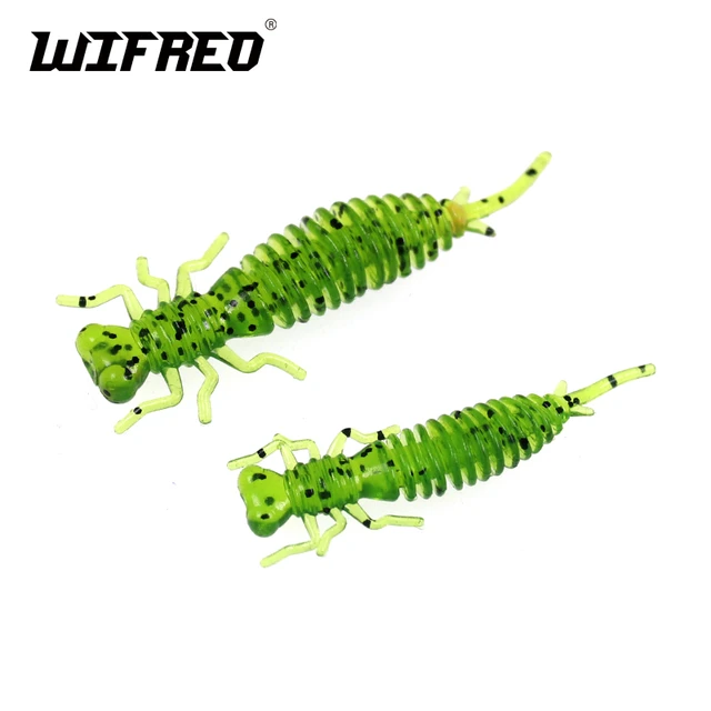 Wifreo 10PCS Soft Lure Larva Dragonfly Nymph Fly for Trout Bass Perch  Panfish Fishing Insect Bait