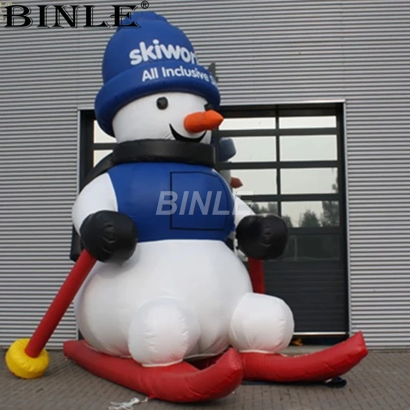 Недавно коммерческих надувные новогодние снеговик на лыжный взорвать мультфильм модель для праздников